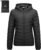 Outdoor Ventures Women’s Packable Lightweight Full-Zip Puffer Jacket with Hood Quilted Winter Coat