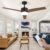 DWVO 52″ Ceiling Fan with Lights and Remote, 3 Blade Ceiling Fan with Dimmable Light Tri-Color Temperature, Modern Ceiling Fan with Reversible 6 Speed,Quiet DC Motor for Bedroom, Living Room